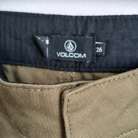 Volcom So Chickie High Rise Pants Olive Green, Womens Size 26 - Picture 9 of 12